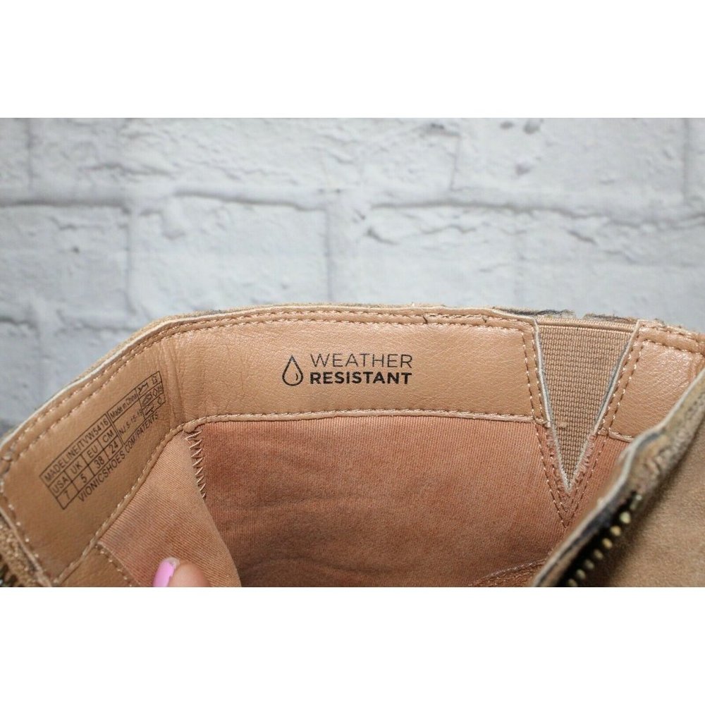 Vionic Madeline Tan Suede Side Zip Up High Ankle Boots Size 7 - Picture 7 of 10